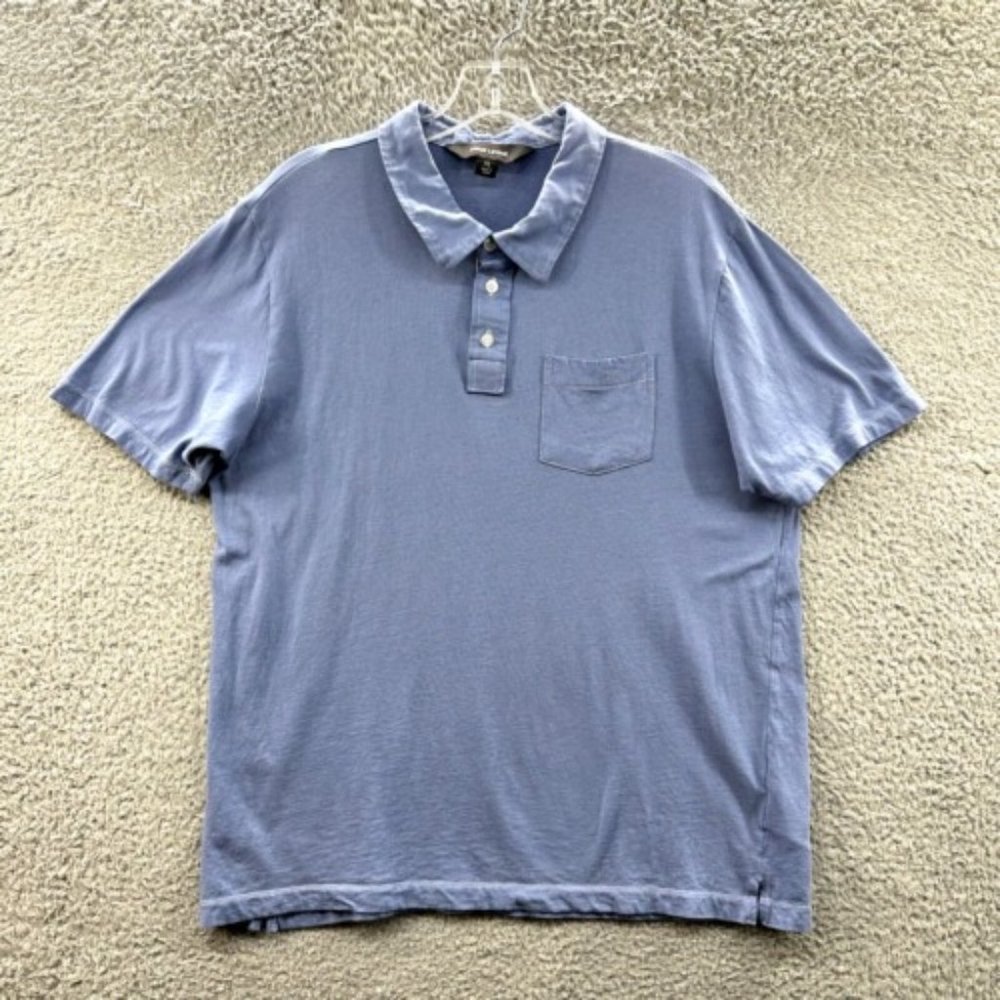 Adam Levine Polo Shirt Men's XL‎ Blue 3 Button Short Sleeve Polo Shirt Men's XL